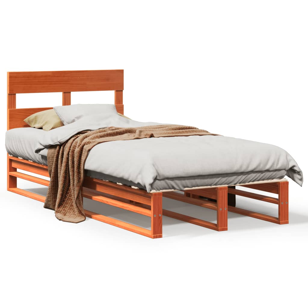 vidaXL Letto senza Materasso Marrone Cera 90x200 cm Legno di Pino VIDAXL