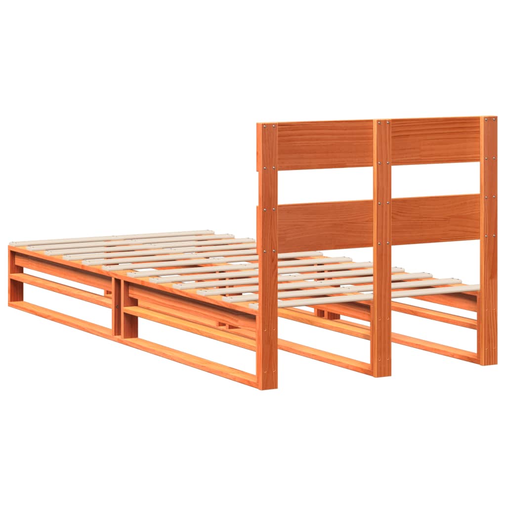 vidaXL Letto senza Materasso Marrone Cera 90x200 cm Legno di Pino VIDAXL