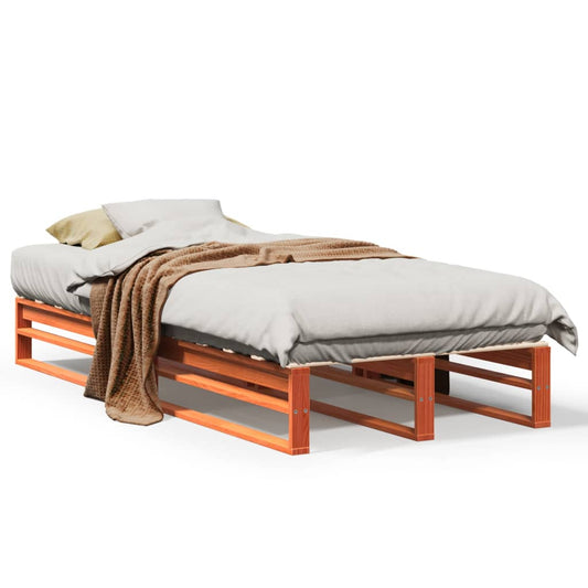 vidaXL Letto senza Materasso Marrone Cera 90x200 cm Legno di Pino