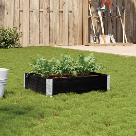 vidaXL Fioriera da Giardino Nera 80x60 cm in Legno Massello di Pino VIDAXL