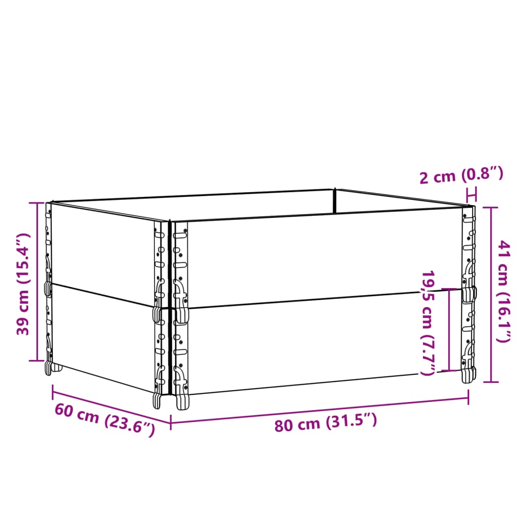 vidaXL Fioriera da Giardino Grigia 80x60 cm Legno Massello di Pino VIDAXL
