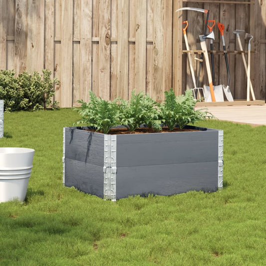 vidaXL Fioriera da Giardino Grigia 80x60 cm Legno Massello di Pino VIDAXL