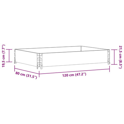 vidaXL Fioriera da Giardino Grigia 120x80 cm Legno Massello di Pino