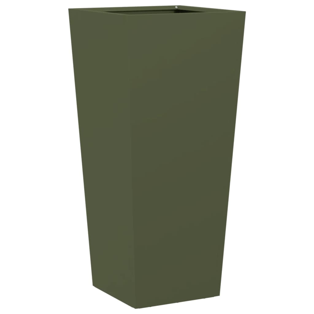 vidaXL Fioriera da Giardino Verde Oliva 35x35x75 cm in Acciaio