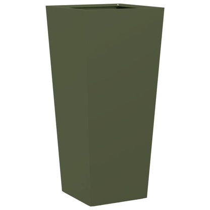 vidaXL Fioriera da Giardino Verde Oliva 35x35x75 cm in Acciaio
