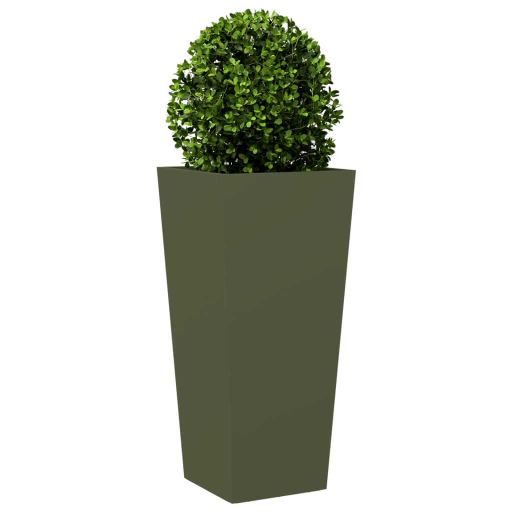 vidaXL Fioriera da Giardino Verde Oliva 35x35x75 cm in Acciaio