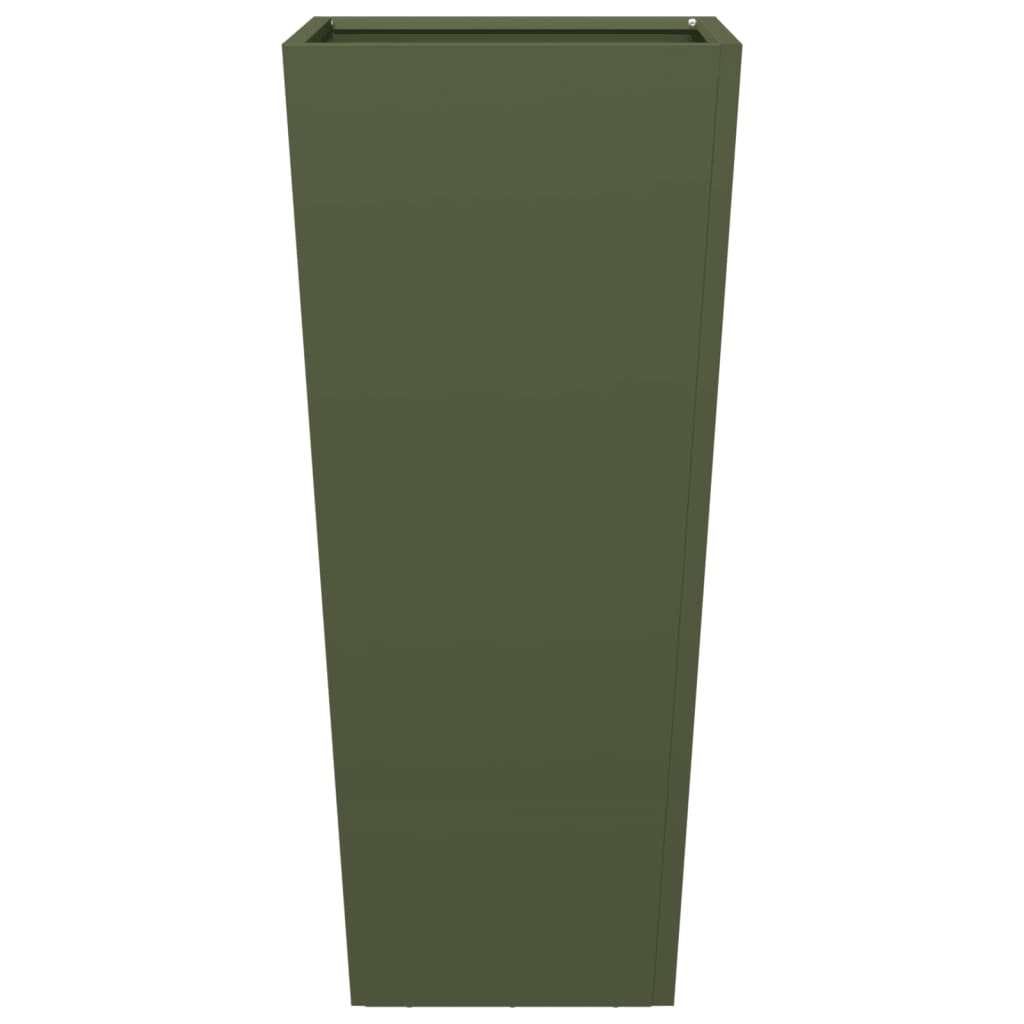 vidaXL Fioriera da Giardino Verde Oliva 35x35x75 cm in Acciaio