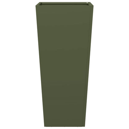 vidaXL Fioriera da Giardino Verde Oliva 35x35x75 cm in Acciaio