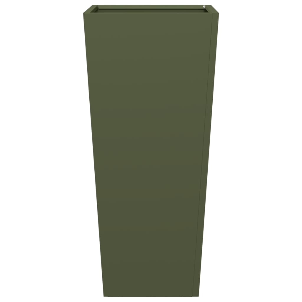 vidaXL Fioriera da Giardino Verde Oliva 35x35x75 cm in Acciaio