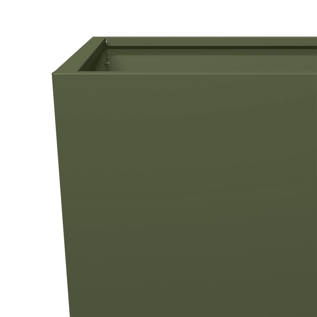 vidaXL Fioriera da Giardino Verde Oliva 35x35x75 cm in Acciaio