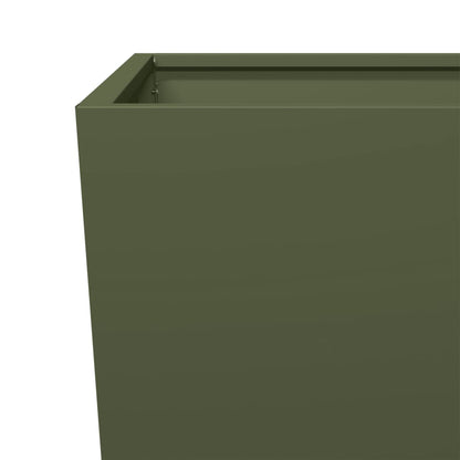 vidaXL Fioriera da Giardino Verde Oliva 35x35x75 cm in Acciaio