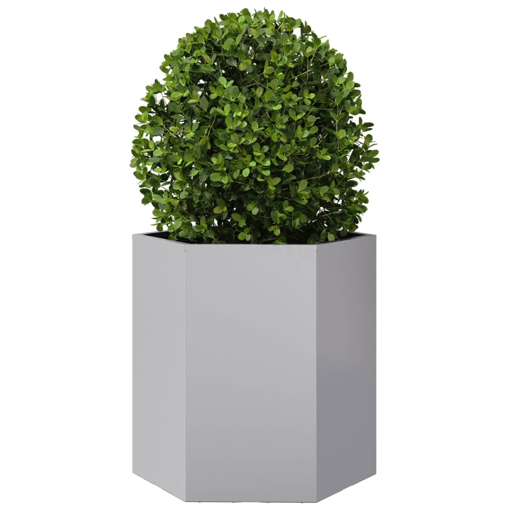 vidaXL Fioriera da Giardino Esagono 46x40x45 cm in Acciaio Zincato VIDAXL