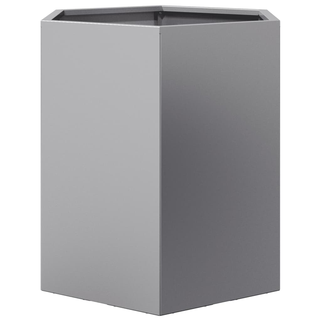 vidaXL Fioriera da Giardino Esagono 46x40x45 cm in Acciaio Zincato VIDAXL