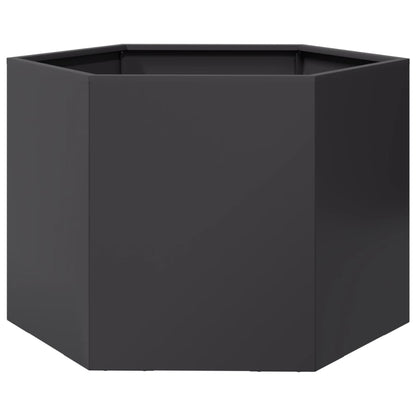 vidaXL Fioriera da Giardino Nera Esagono 69x60x45 cm in Acciaio