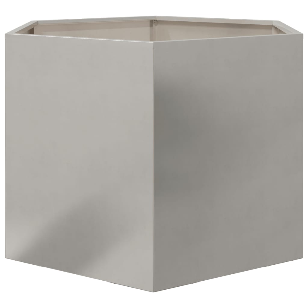 vidaXL Fioriera da Giardino Esagono 69x60x45 cm in Acciaio Inox VIDAXL
