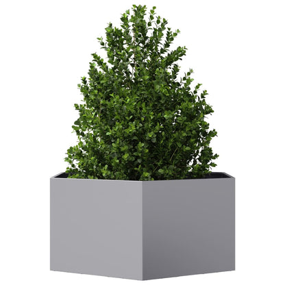 vidaXL Fioriera da Giardino Esagono 104x90x45 cm in Acciaio Zincato
