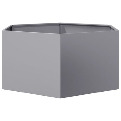vidaXL Fioriera da Giardino Esagono 104x90x45 cm in Acciaio Zincato