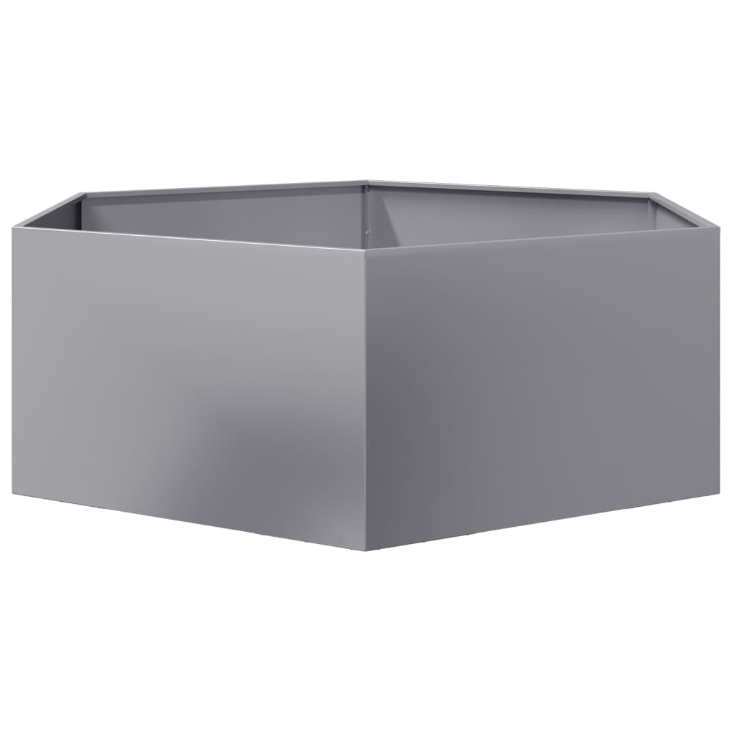 vidaXL Fioriera da Giardino Esagono 138x120x45 cm in Acciaio Zincato