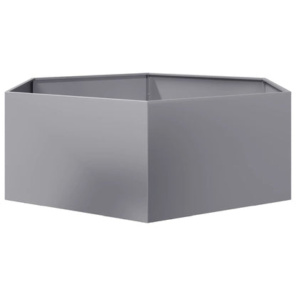 vidaXL Fioriera da Giardino Esagono 138x120x45 cm in Acciaio Zincato