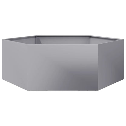 vidaXL Fioriera da Giardino Esagono 138x120x45 cm in Acciaio Zincato