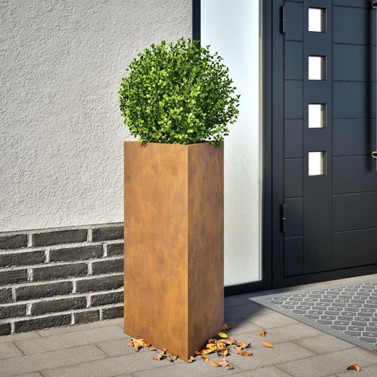 vidaXL Fioriera da Giardino Triangolare 40x40x75 cm in Acciaio Corten