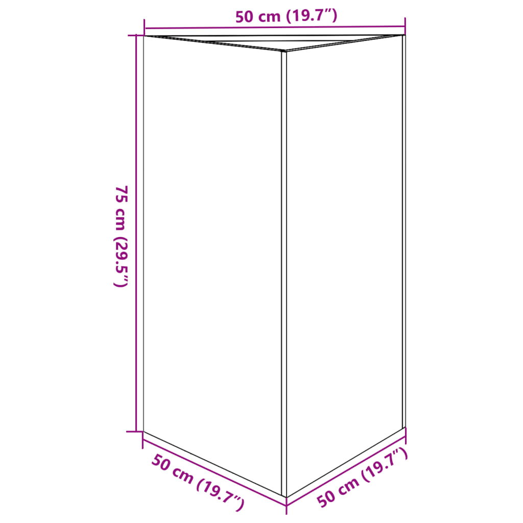 vidaXL Fioriera da Giardino Triangolare 50x43x75 cm in Acciaio Inox VIDAXL