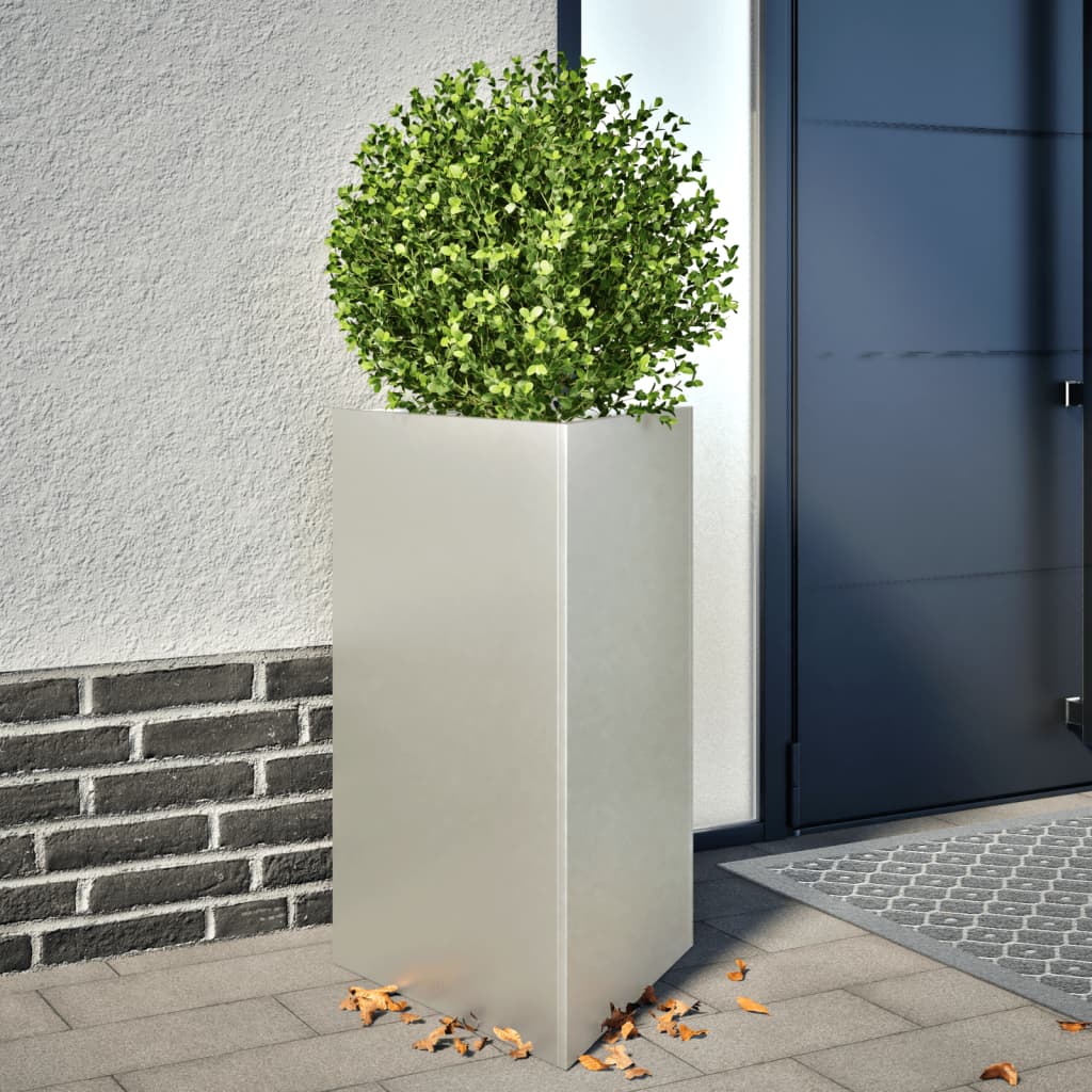 vidaXL Fioriera da Giardino Triangolare 50x43x75 cm in Acciaio Inox VIDAXL