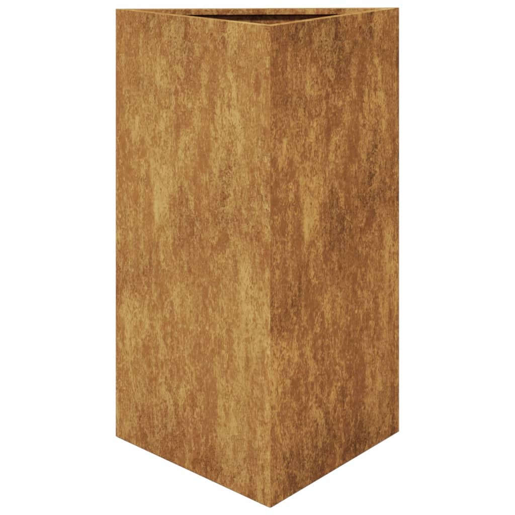 vidaXL Fioriera da Giardino Triangolare 50x43x75 cm in Acciaio Corten