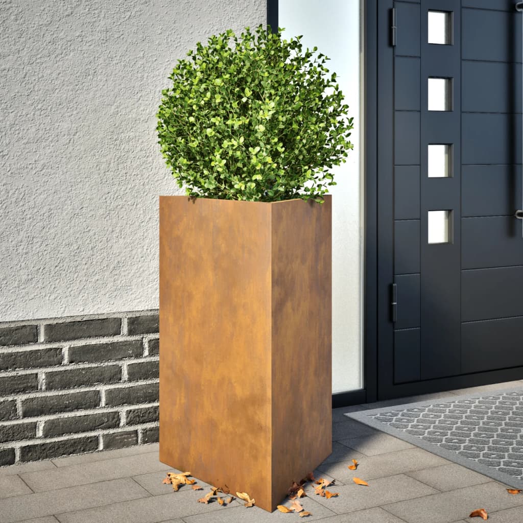 vidaXL Fioriera da Giardino Triangolare 50x43x75 cm in Acciaio Corten