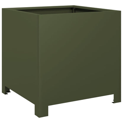 vidaXL Fioriera da Giardino Verde Oliva 40x40x40 cm in Acciaio