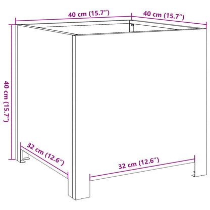 vidaXL Fioriera da Giardino Verde Oliva 40x40x40 cm in Acciaio