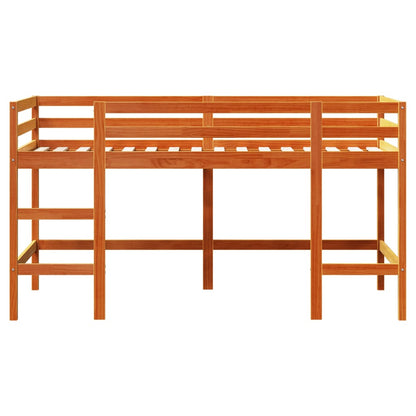 vidaXL Letto Soppalco con Scala Bambini Marrone 80x200cm Massello Pino