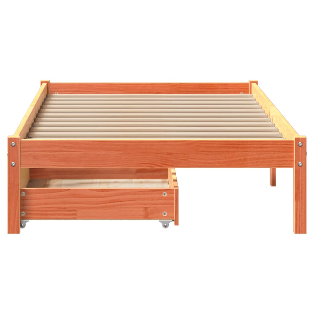 vidaXL Letto senza Materasso Marrone Cera 75x190 cm in Legno di Pino VIDAXL