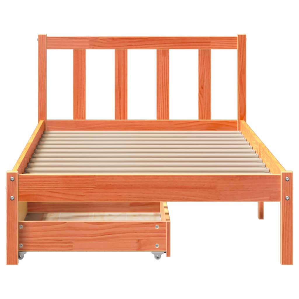 vidaXL Letto senza Materasso Marrone Cera 90x200 cm Legno di Pino VIDAXL