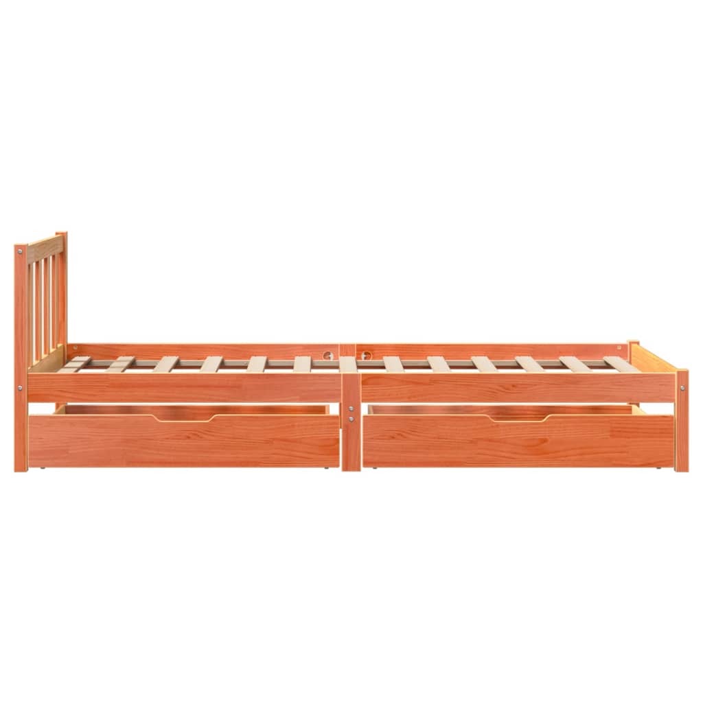 vidaXL Letto senza Materasso Marrone Cera 90x200 cm Legno di Pino VIDAXL