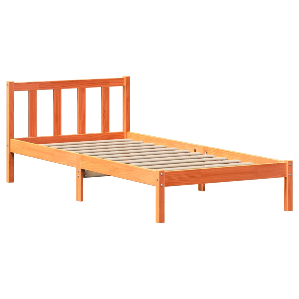 vidaXL Letto senza Materasso Marrone Cera 90x200 cm Legno di Pino VIDAXL