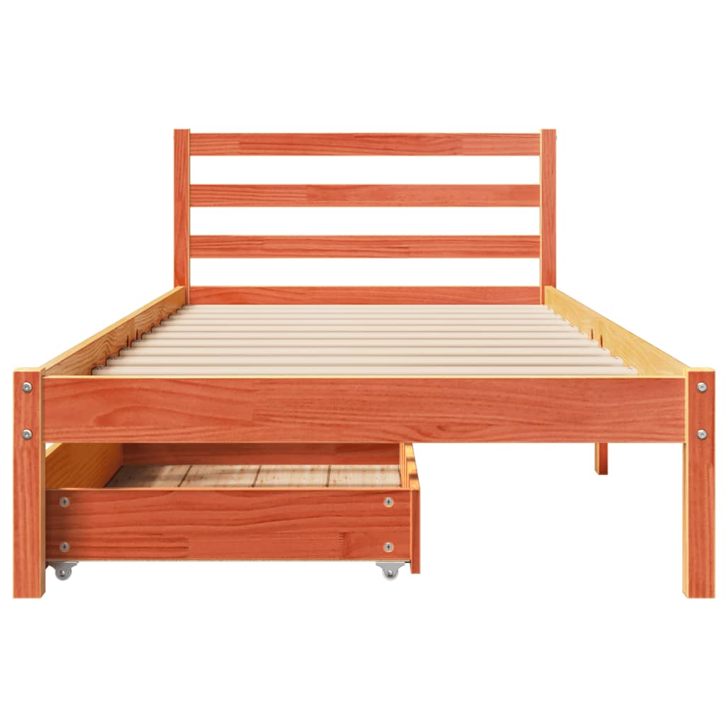 vidaXL Letto senza Materasso Marrone Cera 90x200 cm Legno di Pino VIDAXL