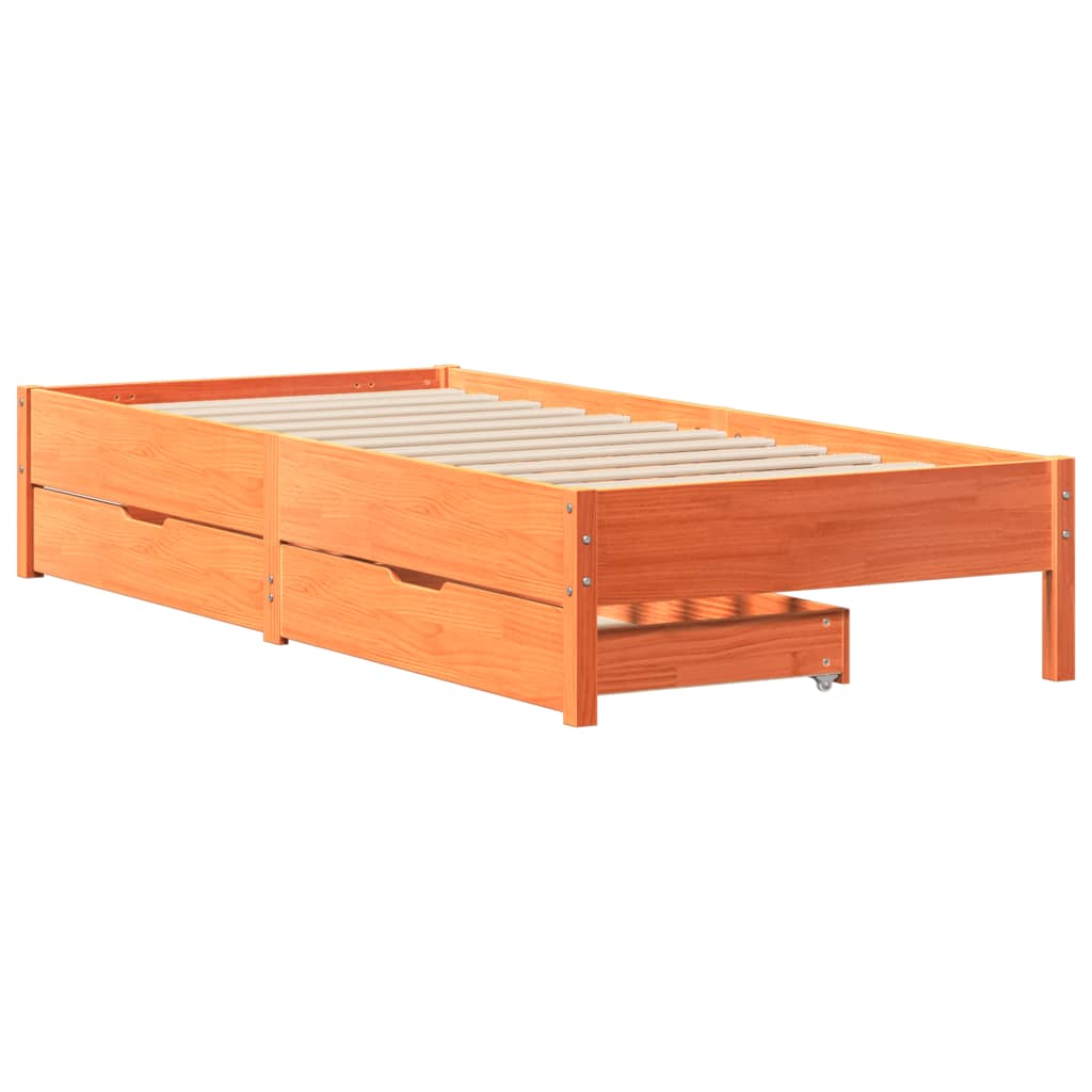 vidaXL Letto senza Materasso Marrone Cera 90x200 cm Legno di Pino VIDAXL