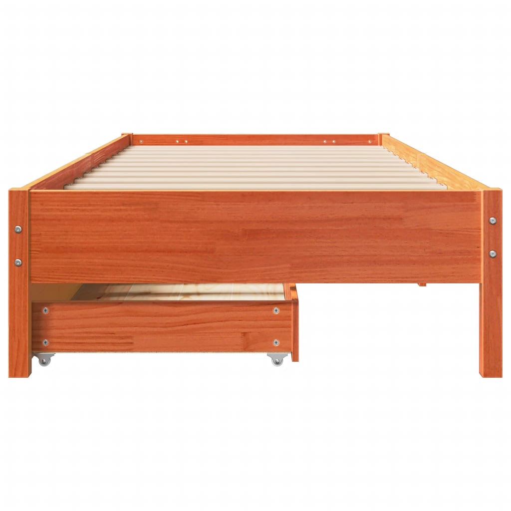 vidaXL Letto senza Materasso Marrone Cera 90x200 cm Legno di Pino VIDAXL