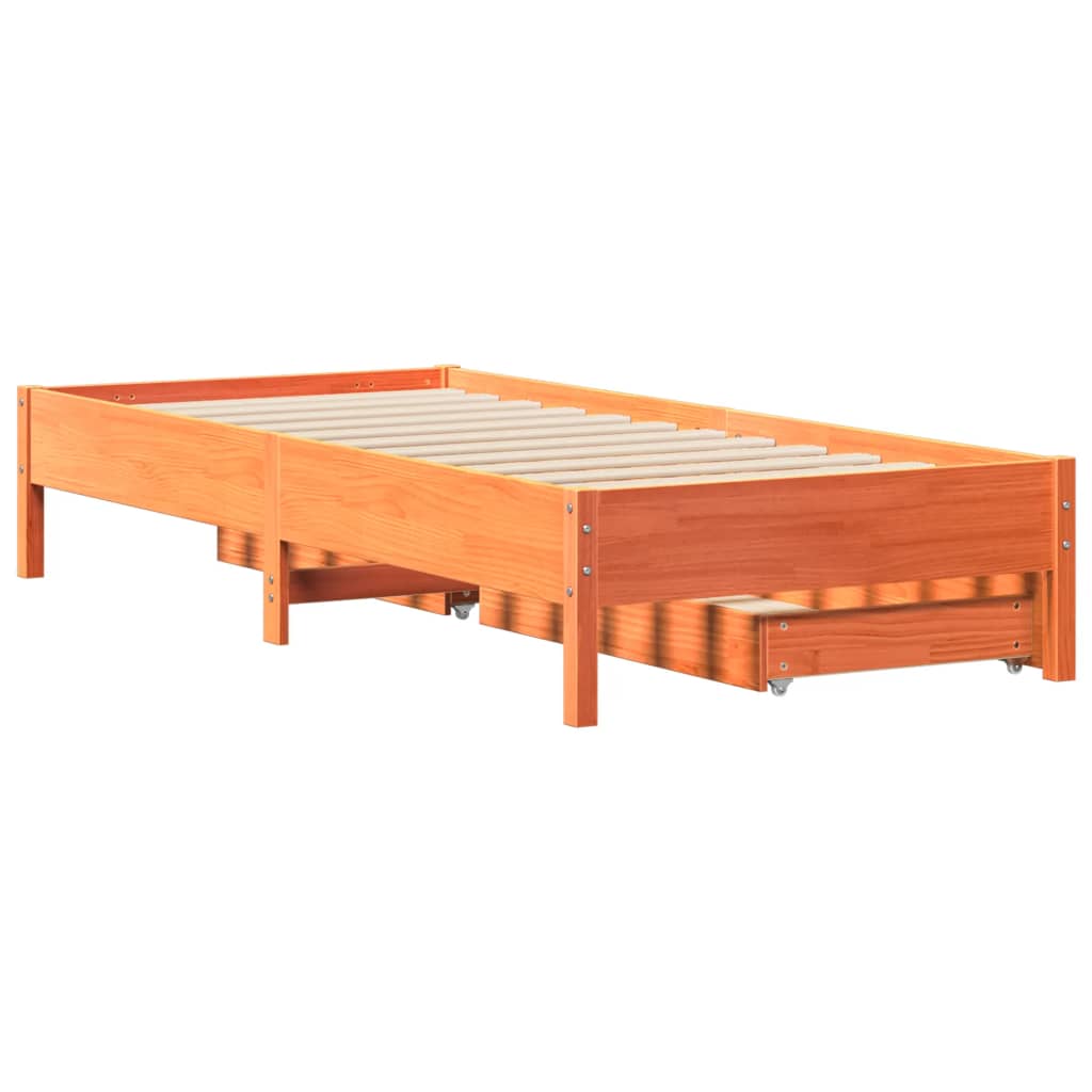 vidaXL Letto senza Materasso Marrone Cera 90x200 cm Legno di Pino VIDAXL