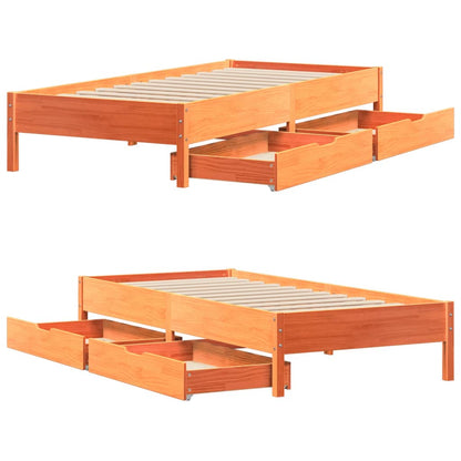 vidaXL Letto senza Materasso Marrone Cera 90x200 cm Legno di Pino VIDAXL