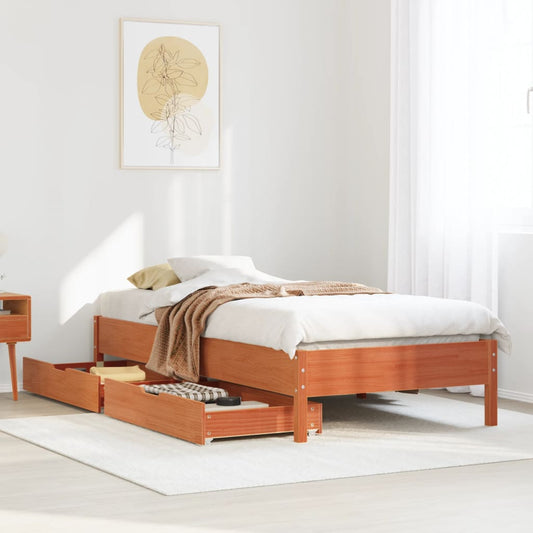 vidaXL Letto senza Materasso Marrone Cera 90x200 cm Legno di Pino VIDAXL