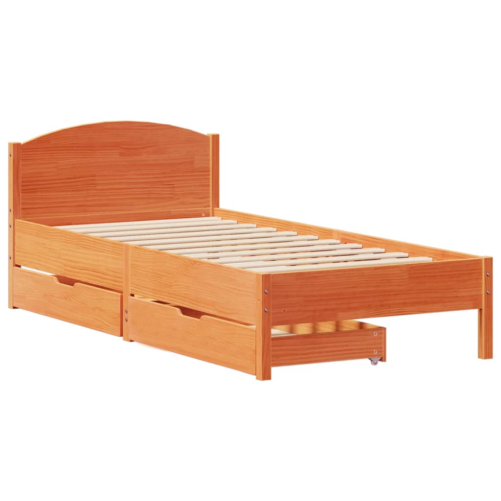 vidaXL Letto senza Materasso Marrone Cera 90x190 cm in Legno di Pino VIDAXL