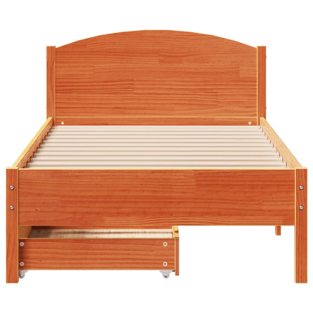vidaXL Letto senza Materasso Marrone Cera 90x190 cm in Legno di Pino VIDAXL