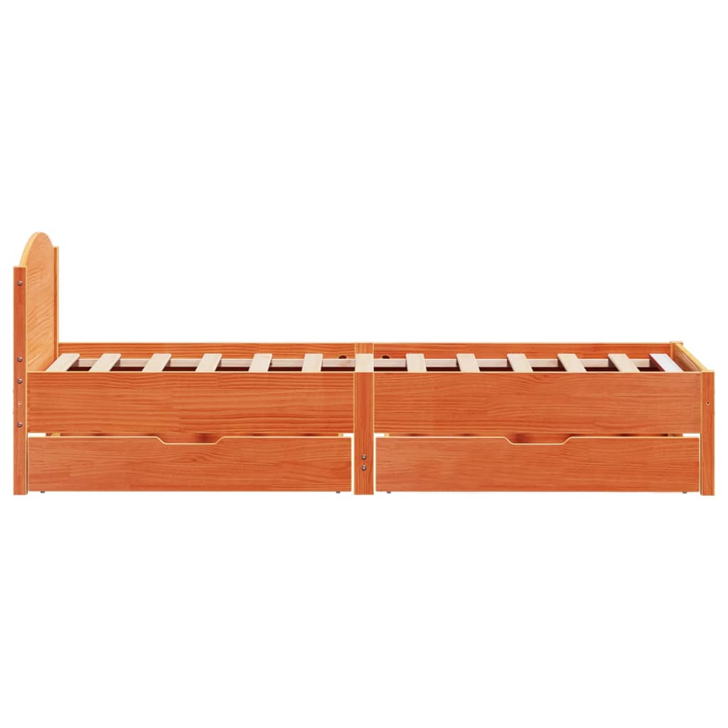 vidaXL Letto senza Materasso Marrone Cera 90x190 cm in Legno di Pino VIDAXL