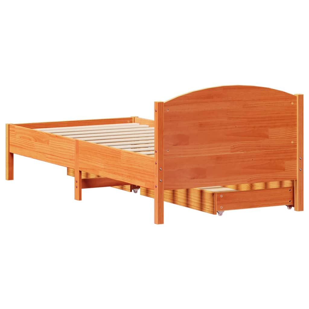vidaXL Letto senza Materasso Marrone Cera 90x190 cm in Legno di Pino VIDAXL