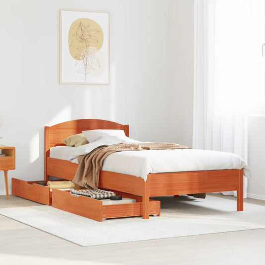 vidaXL Letto senza Materasso Marrone Cera 90x190 cm in Legno di Pino VIDAXL