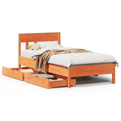 vidaXL Letto senza Materasso Marrone Cera 90x190 cm in Legno di Pino