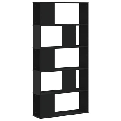 vidaXL Libreria 5 Ripiani Nera 80,5x23,5x162,5cm in Legno Multistrato VIDAXL
