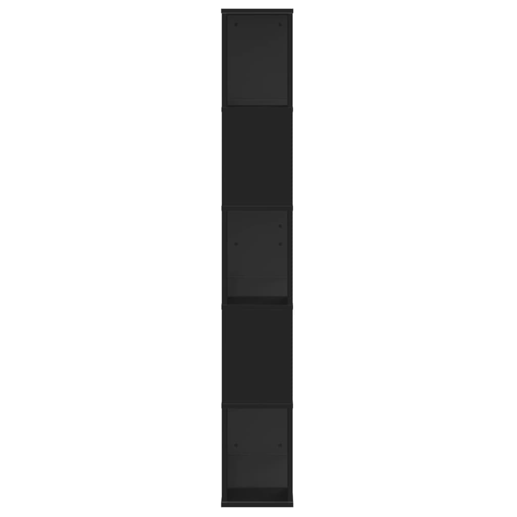 vidaXL Libreria 5 Ripiani Nera 80,5x23,5x162,5cm in Legno Multistrato VIDAXL